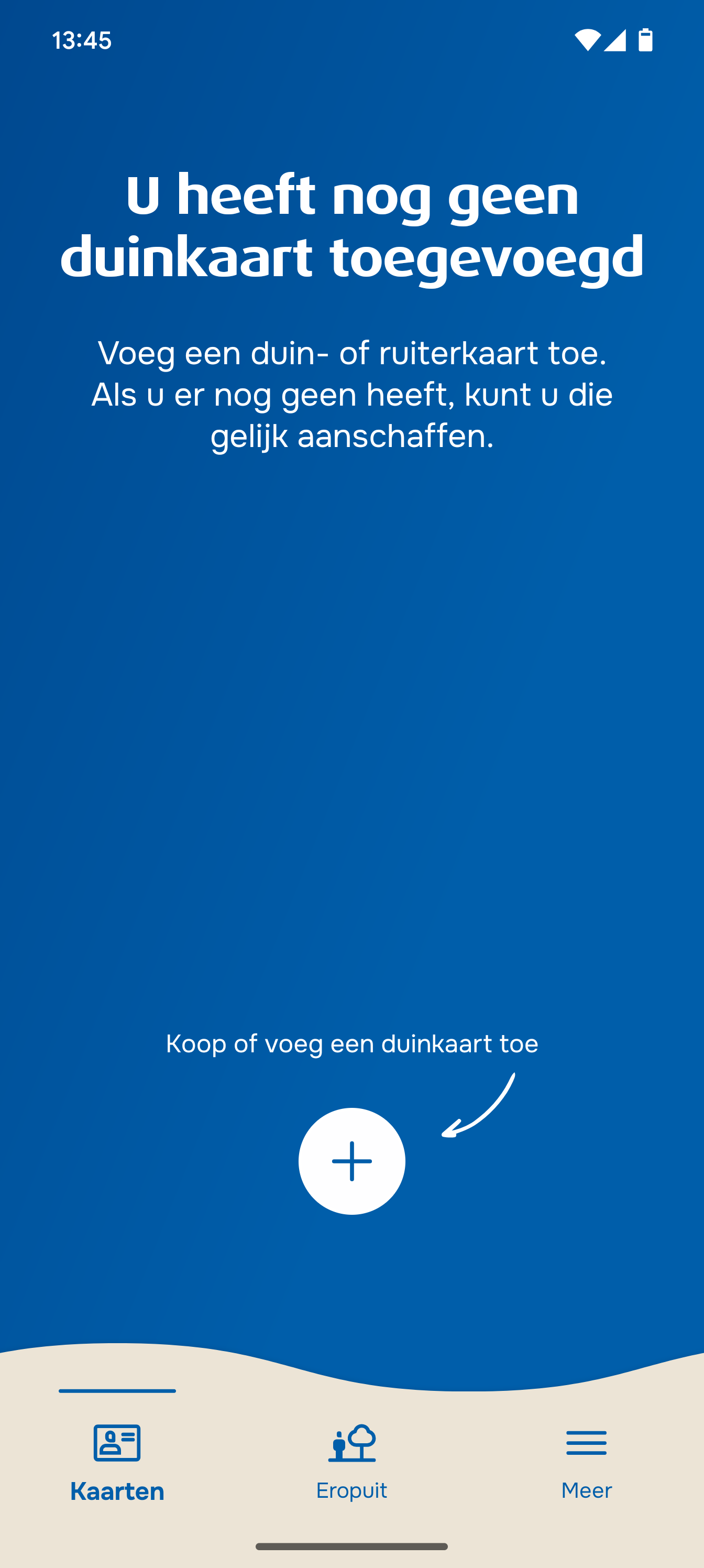 De startpagina van de PWN-app