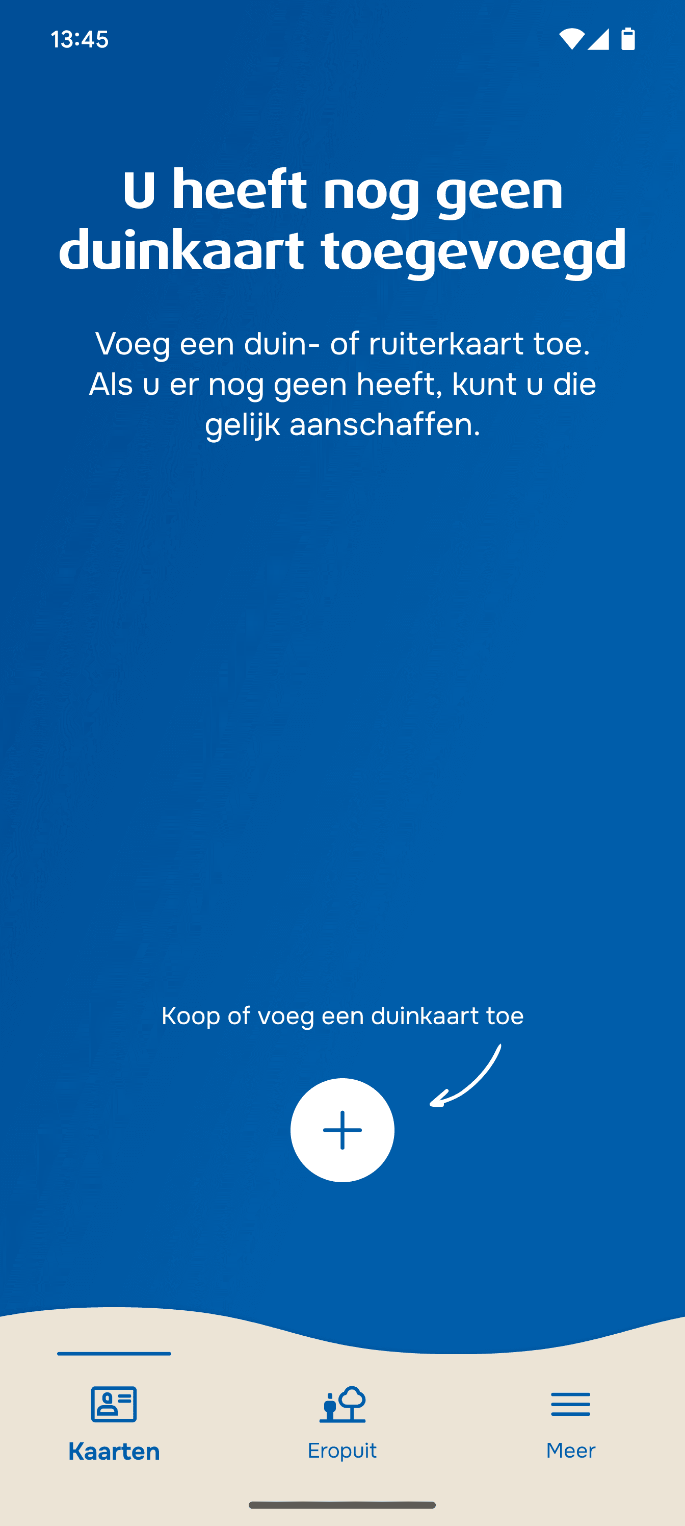 De startpagina van de PWN-app